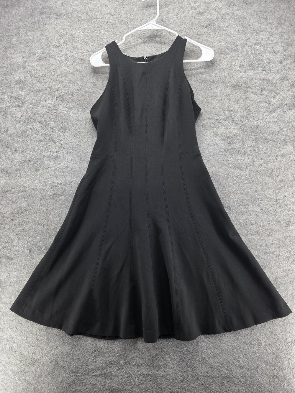 Banana Republic Dress Womens 6 Black Fit & Flare Knee Length High Neck Lined